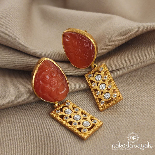 Garnet Kundan Earrings (Ge6733)
