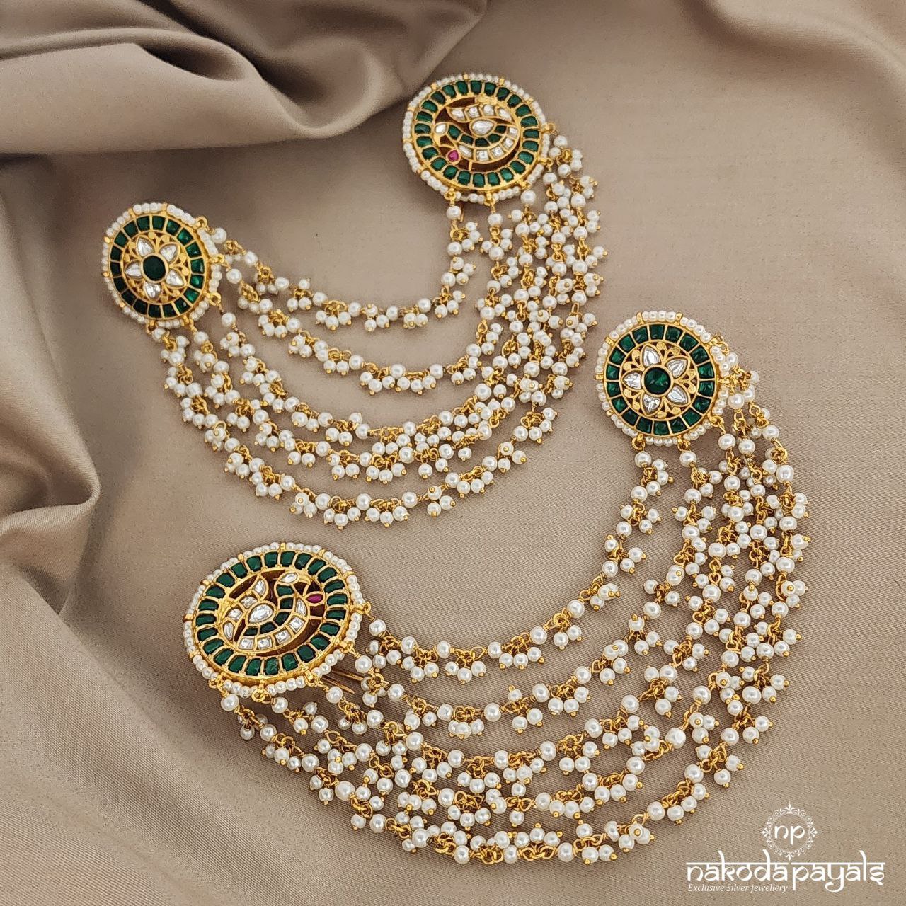 Kundan Stud With Pearled Mati set(Ge6742)