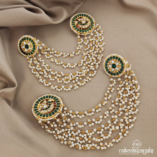 Kundan Stud With Pearled Mati set(Ge6742)