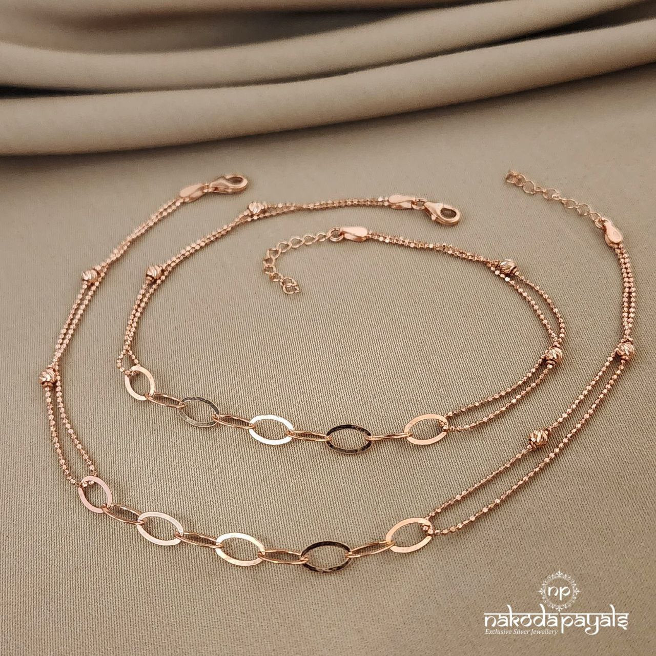 Delicate Designer Rose Gold Anklets (A4631)