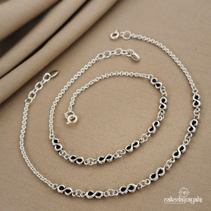 Oxidised Infinities Chain Anklets (A4630)