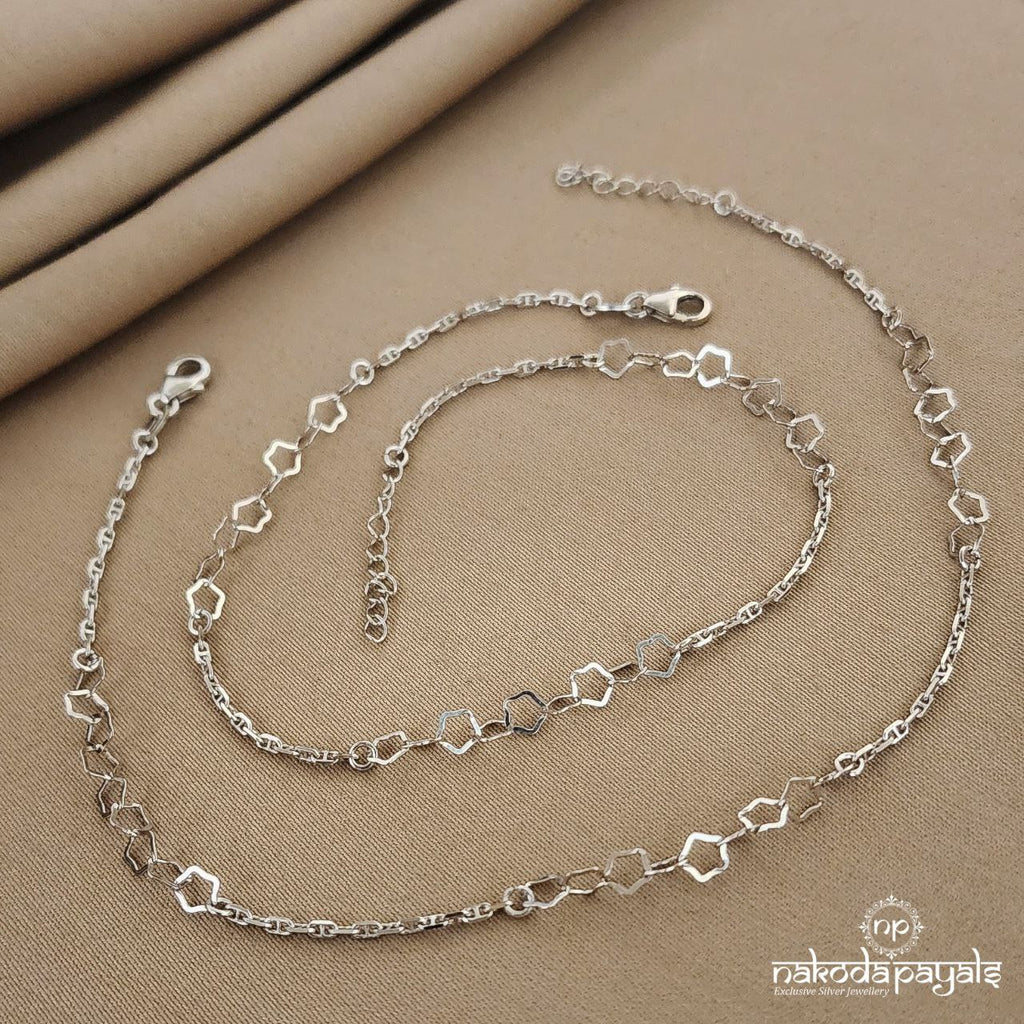 Geometrically Linked Rhodium Anklets (A4627)