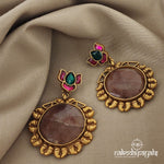Crimson Majesty Kundan Silver Earrings ( Ge6805)