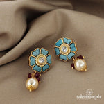 Floral Turquoise Studs(Ge6832)