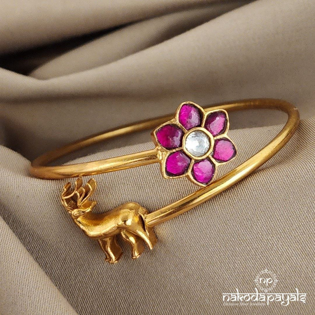 Golden Deer Pink Floral Bliss Kada (Gk2432)