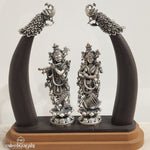 Radha Krishna Idol with Wooden Frame (A0820)