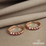 Rose Gold Pink Cascade Toe Ring (T3006)