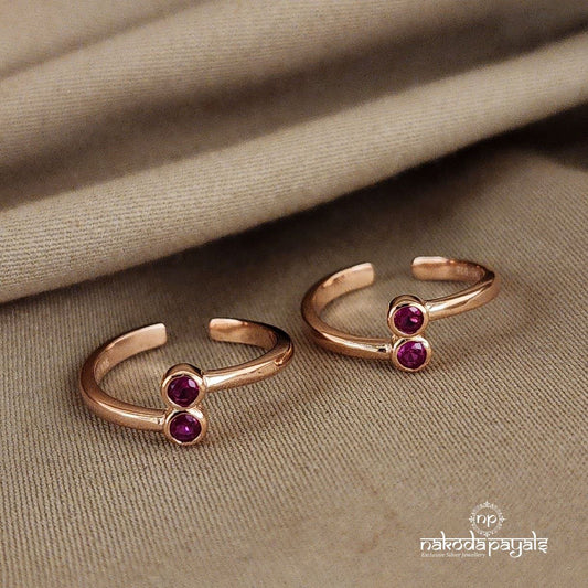 Pink Petal Glow Toe Ring (T3000)