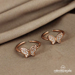 Rose Gold Butterfly Bliss Toe Ring (T3025)