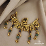 Divine Radha Krishna with Purple and Green Kundan Drops pendant (Gp1610)