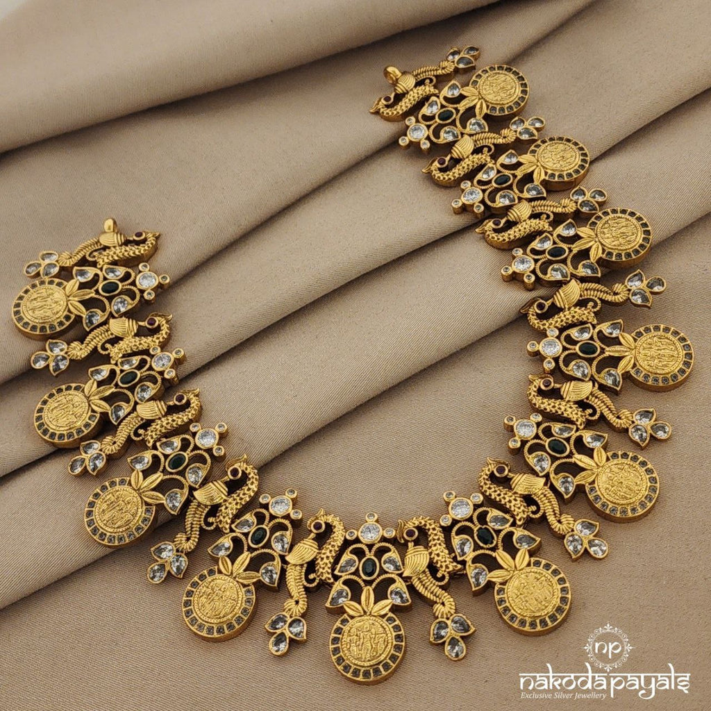 Palatial Peacock Coin Combination Neckpiece (Gn6800)