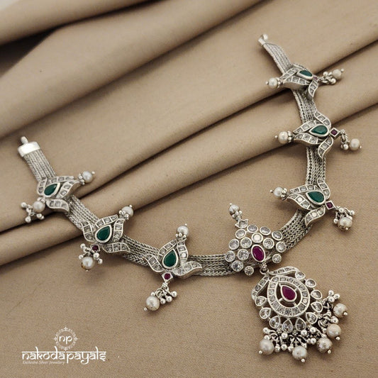 Silver Lotus Elegance Neckpiece (N9079)