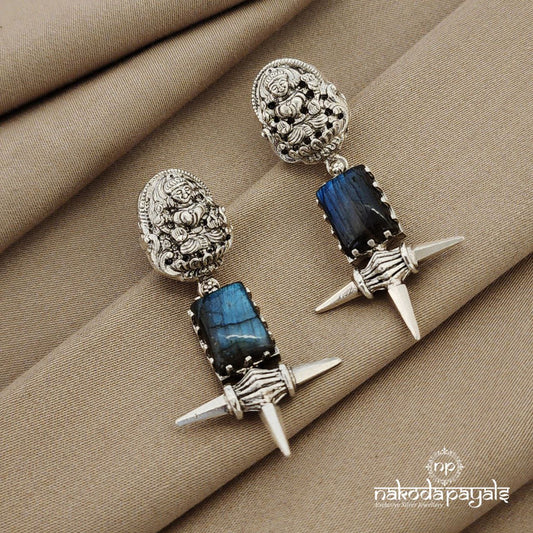 Lakshmi's Labradorite Blue Bliss Chandbali (C8814)