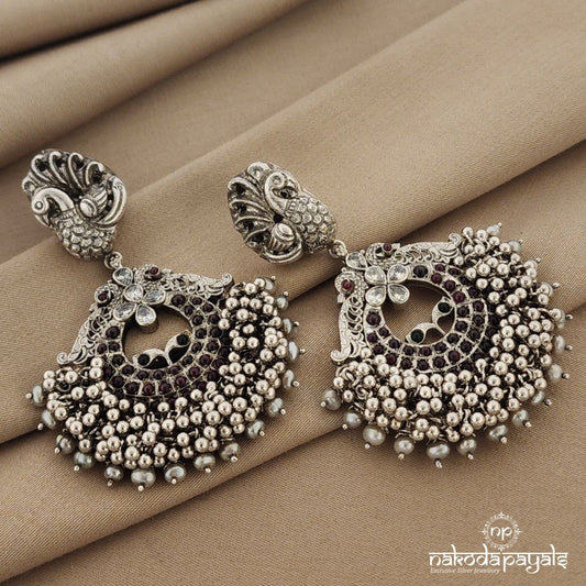 Peacock Plumes Chandbali  (C8802)