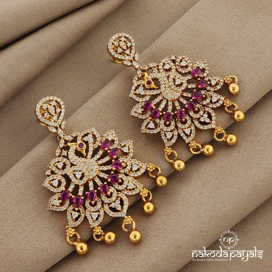 Peacock Pearl Bloom Chandbali  (Ge6893)