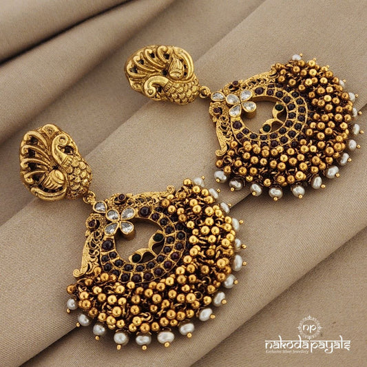 Peacock Plumes Chandbali (Ge6887)