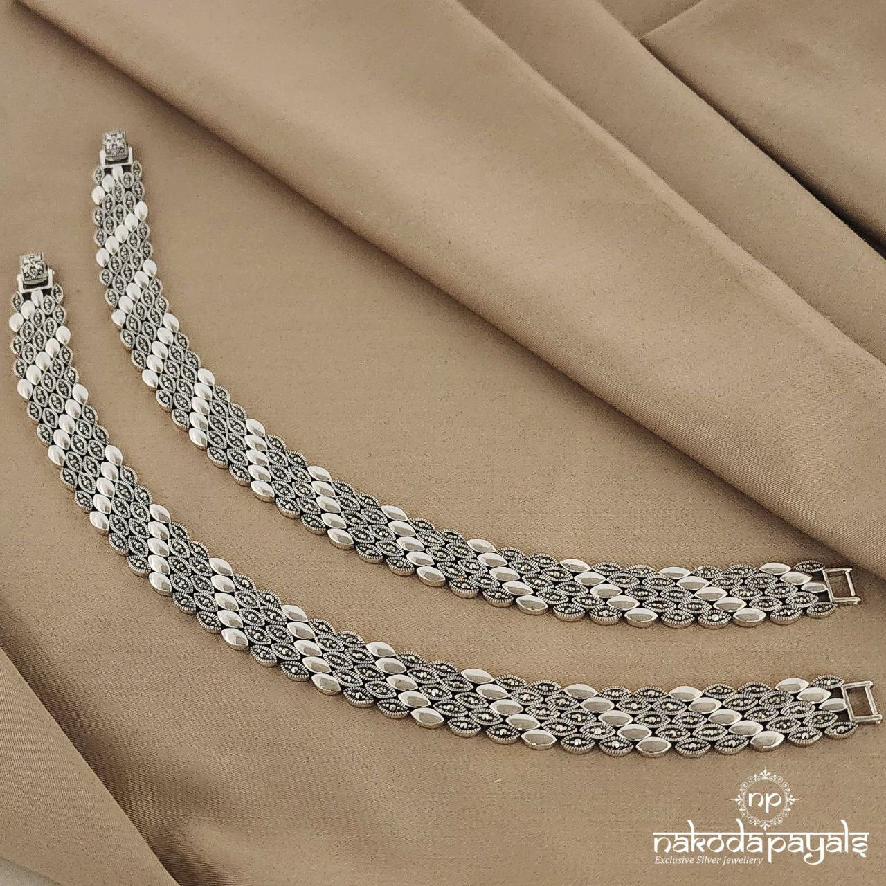 Linked Marcasite Anklets (A4989)