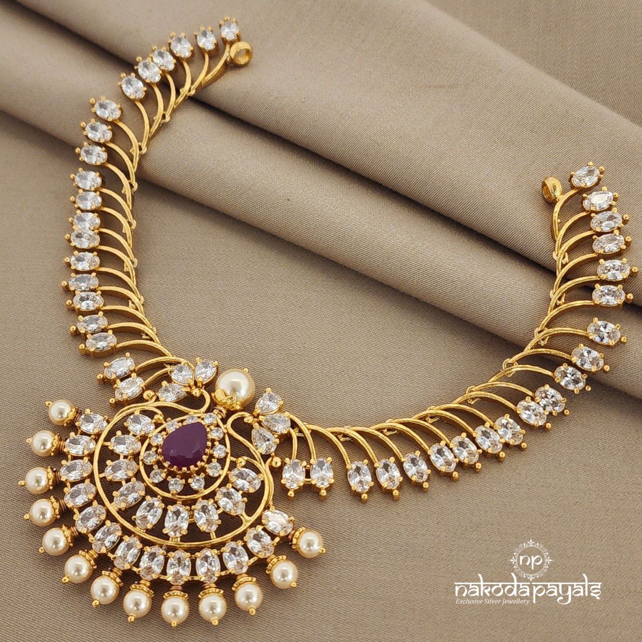Gorgeous Pink Paradise Neckpiece (Gn6853)