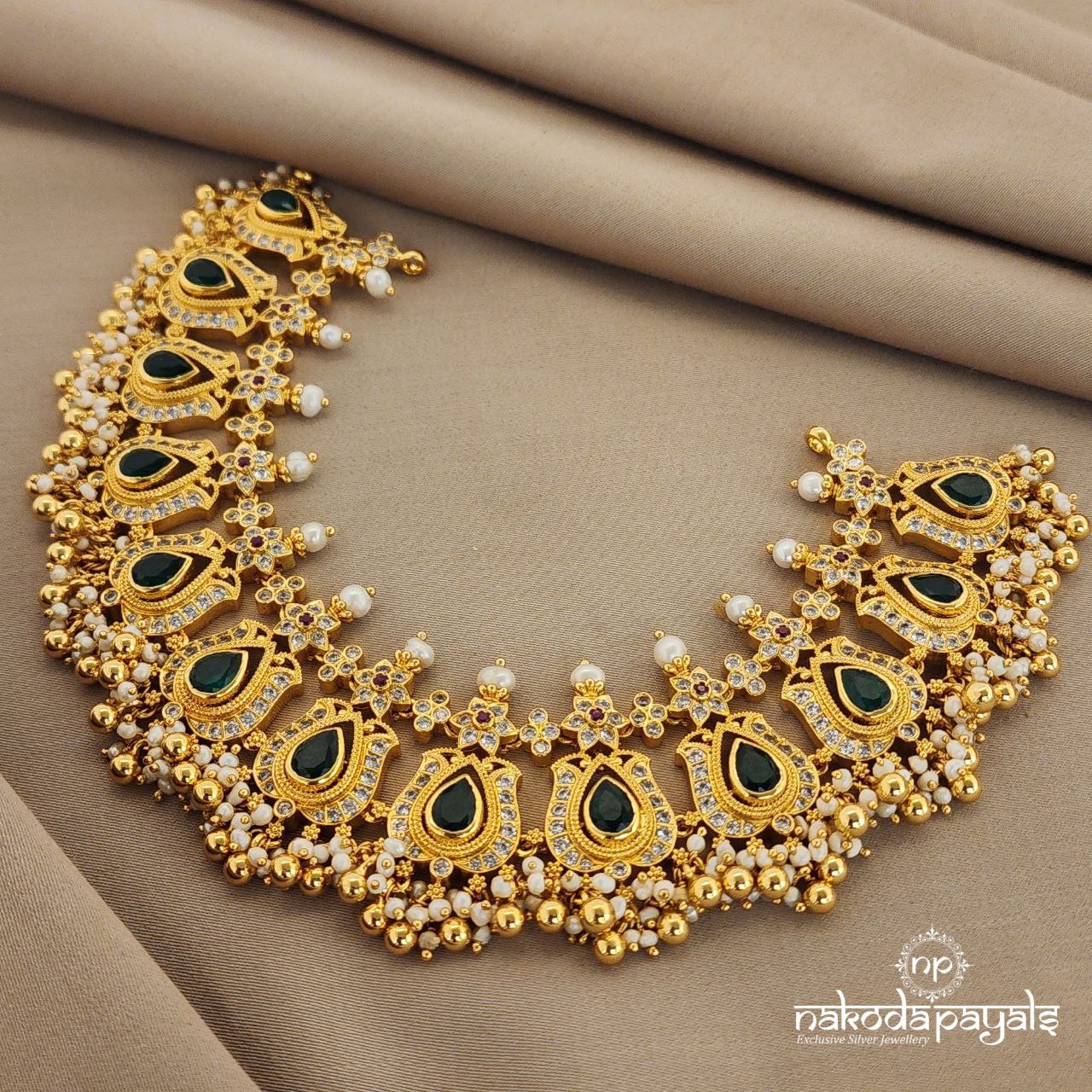Enchanted Greeny Elegance Neckpiece (Gn6859)