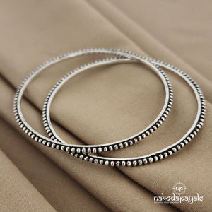 Thin Ball Lined Bangle Pair(k4354)