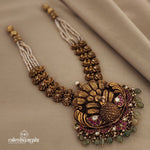 Rani Peacock Splendor Kundan Long neckpiece (Gn6860)