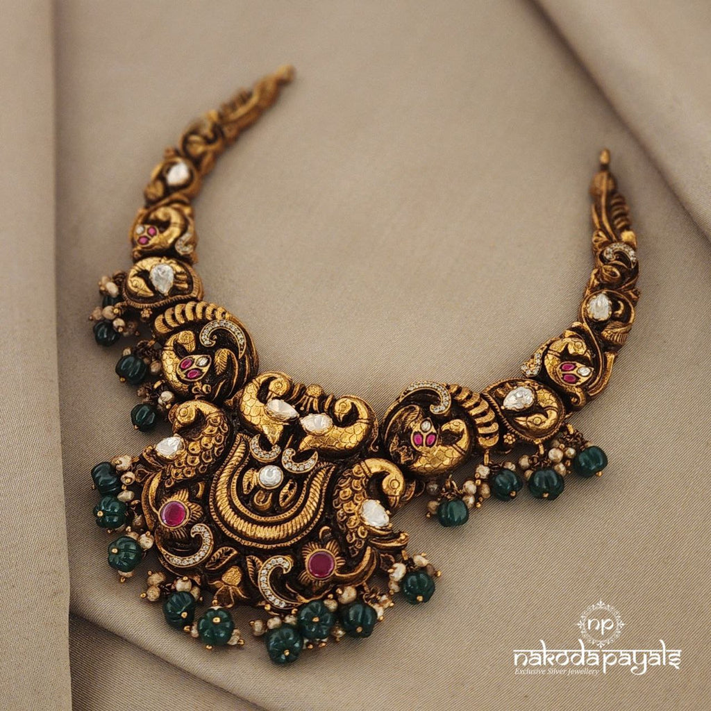 Nakshi Neckpiece  With Pumpkin  Beads (Gn6876)