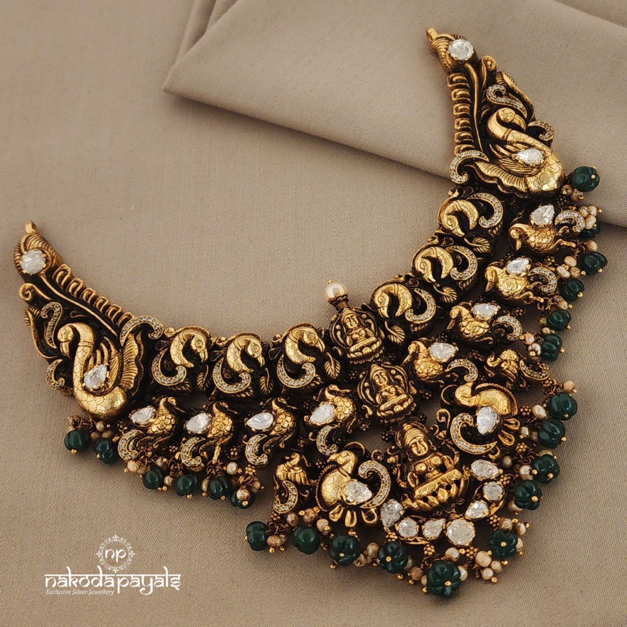 Wide Tri Lakshmi Moissanite Neckpiece (Gn6878)