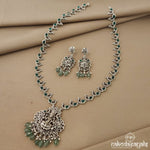 Gorgeous Greeny Mahalakshmi Long Neckpiece (N9142)