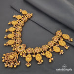 Floral Mahalakshmi Short Neckpiece (Gn903)