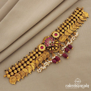 Coined Kundan Short Neckpiece (Gn917)