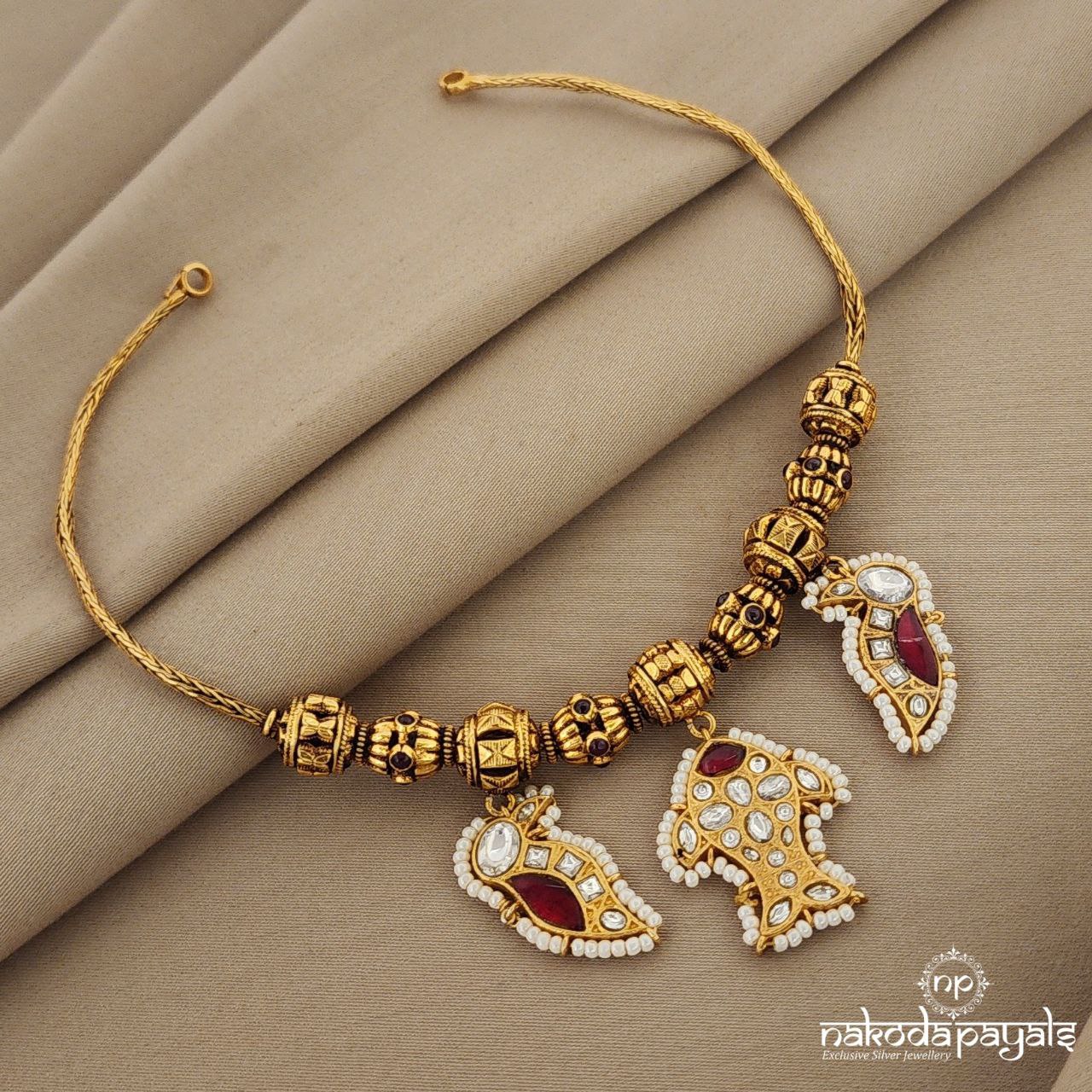 Fish Kundan Short Neckpiece (Gn919)