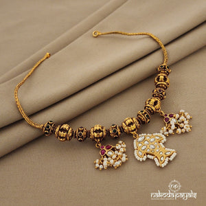 Kundan Fish Short Neckpiece (Gn923)