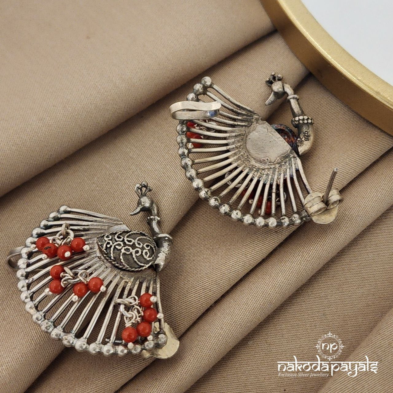 Coral Peacock Earcuff (S8925)