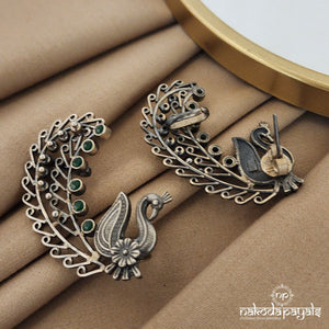 Greeny Peacock Splendor Earcuff (S8931)