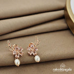 Pinkish Leafy Floral Earrings (St2295)