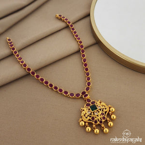 Gorgeous Peacock Ruby Short Neckpiece (Gn944)