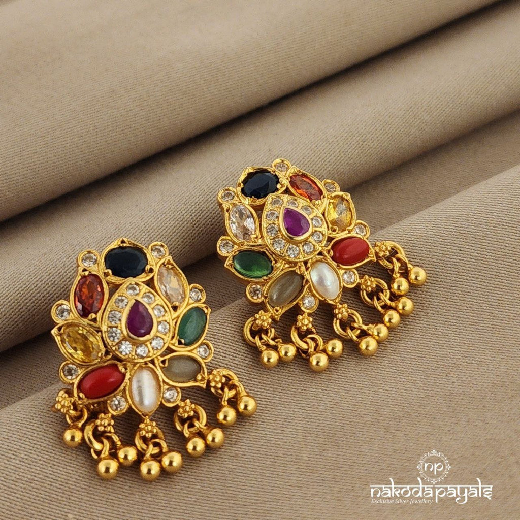 Floral Navarathna Studs (Ge7001)