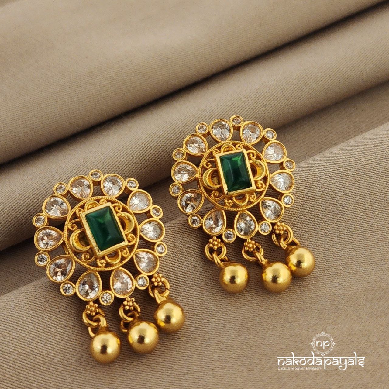 Greeny Floral Studs (Ge7013)