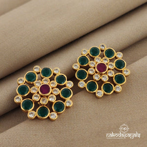 Greeny Floral Studs (Ge6989)