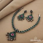 Emerald Short neckpiece with Earrings (N9204)