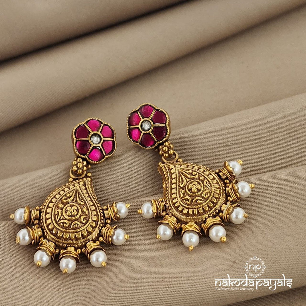 Kundan Floral with Mango Chandbali (Ge7049)