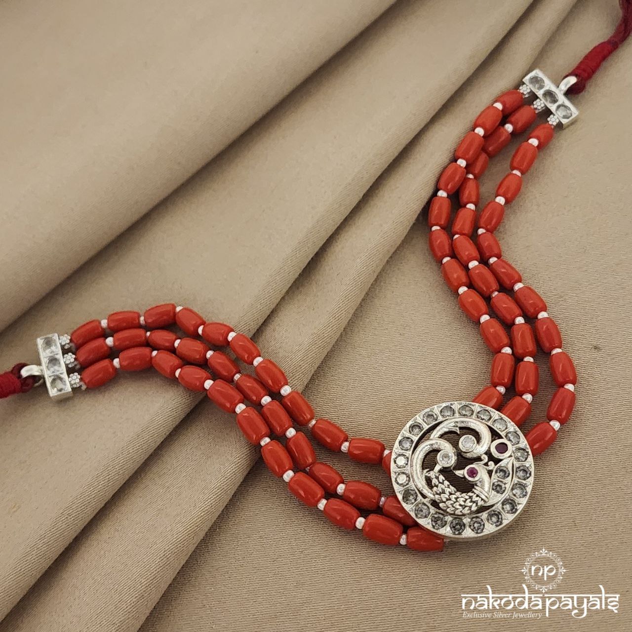 Coral Peacock Choker (N9240)