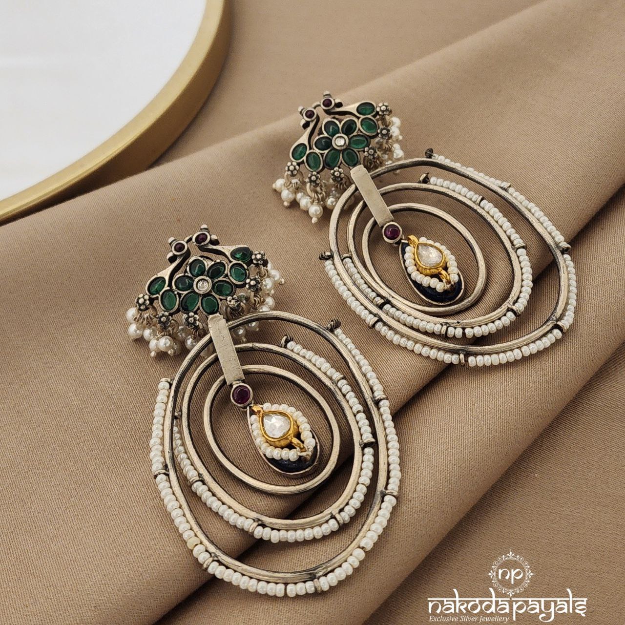 Triple Circular Dual tone Chandbali (DT0998)