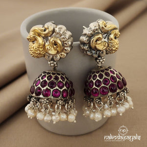 Gorgeous Peacock Dual tone Jhumka (DT1003)