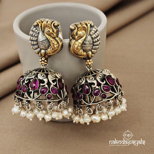 Peacock Dual tone Jhumka (DT1001)