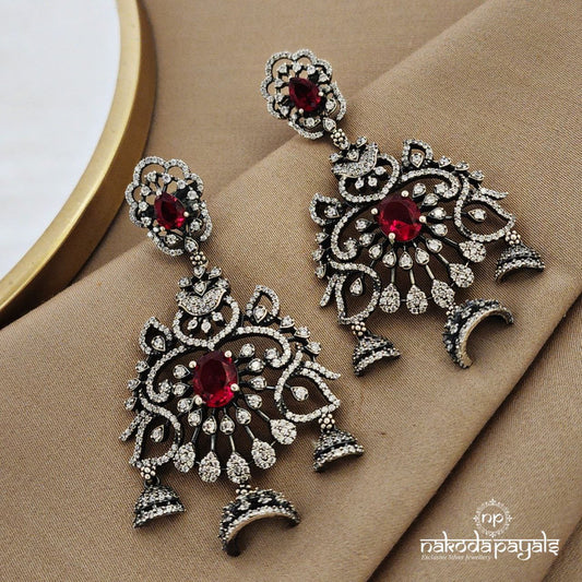 Gorgeous Ruby Chandbali (C8840)