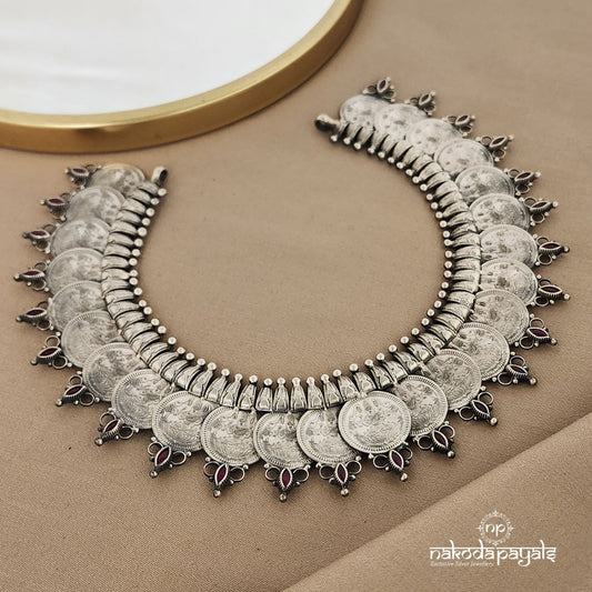 Coined GajaLakshmi Short Neckpiece (N9260)