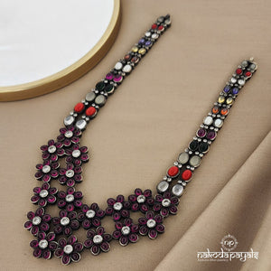 Floral Ruby Navarathna Short Neckpiece (N9270)