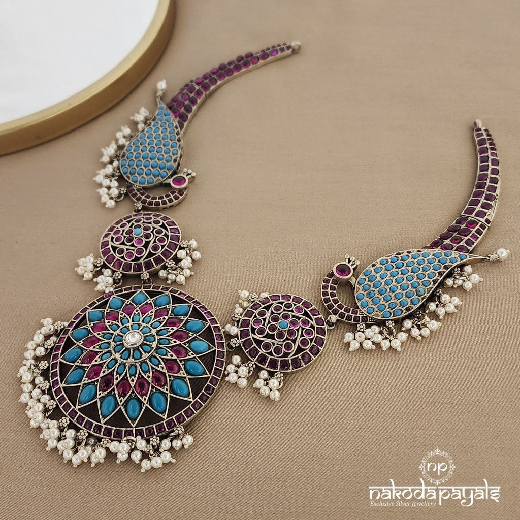 Peacock Turquoise Short Neckpiece (N9274)