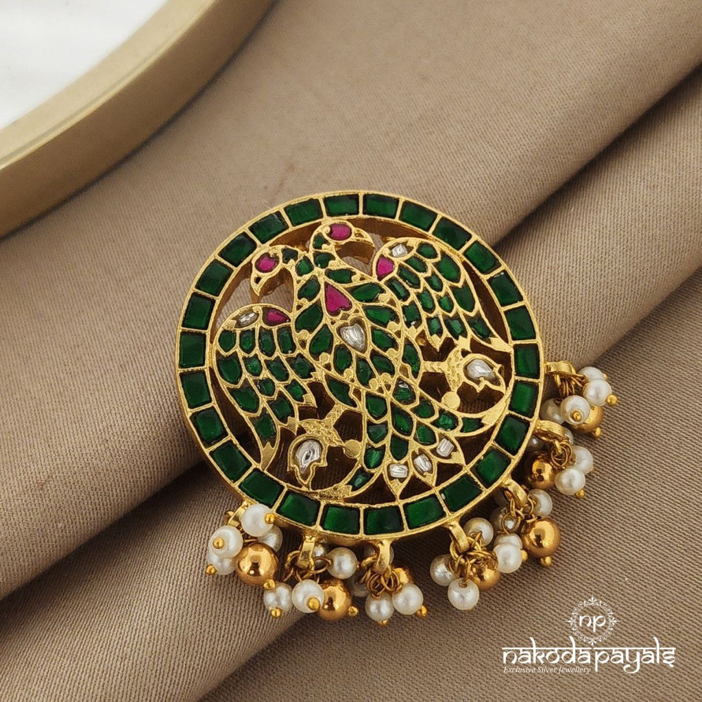 Greeny Kundan Gandaberunda Pendant (Gp1653)